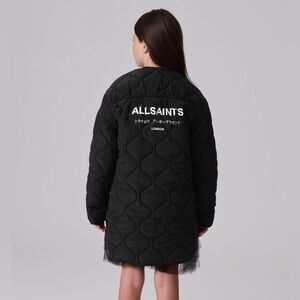 NWT‼️sm All Satinsts By AllSaints Black reversible Quilted Coat size 11-12y